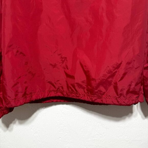 Vintage Disney World Windbreaker Half Zip Rain Jacket Packable Hood Red sz Small - Picture 4 of 8